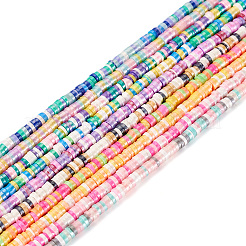 10 нить 10-х цветных бусин из полимерной глины ручной работы&nbsp;CLAY-TA0001-52