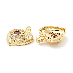 Подвески из латуни с микропаве из прозрачного и оранжевого красного кубического циркония&nbsp;KK-D073-15G