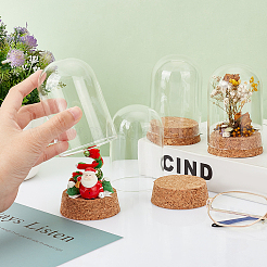 4 комплект витрин с прозрачными стеклянными куполообразными банками AJEW-PH0011-24B