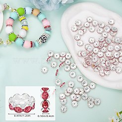 120 шт. Латунные бусины со стразами&nbsp;FIND-SZ0003-70B