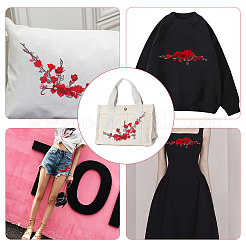 Цветочная полиэфирная вышивка утюгом/пришивка нашивок&nbsp;PATC-WH0001-88