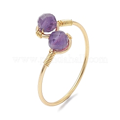 Открытое кольцо с натуральными и синтетическими драгоценными камнями RJEW-JR00626