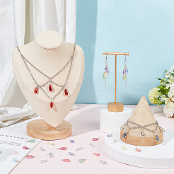 48шт 12 цветные прозрачные стеклянные подвески&nbsp;PALLOY-AB00010