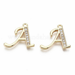 Латунные микропаве прозрачные подвески с фианитом&nbsp;LS-KK-S360-053A-NF