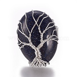 Регулируемые кольца для пальцев из натурального и синтетического камня&nbsp;RJEW-L090-B