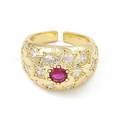 Кольцо-манжета куполообразной формы с кубическим цирконием&nbsp;RJEW-P079-09G-03