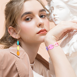 2 прядь цепочек из кофейных зерен ручной работы из пластика AJEW-AR0001-10