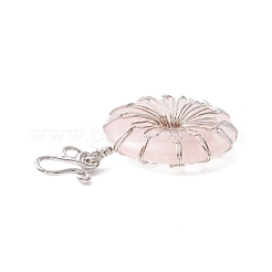 Естественно розового кварца большие кулоны G-P459-01P-G