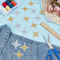 120 шт. 2 цвета компьютеризированная вышивка ткань утюгом / пришить патчи&nbsp;DIY-MA0006-80