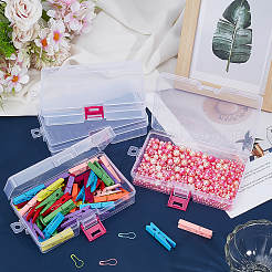 1 сетчатый прозрачный полипропиленовый пластиковый контейнер для шариков с откидными крышками&nbsp;CON-WH0112-021B