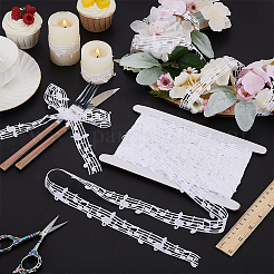 20 ярд полиэстеровой кружевной отделки с музыкальными нотами&nbsp;OCOR-FG0002-83C