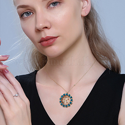 12 шт. 2-х цветные подвески из нержавеющей стали 304 со стразами&nbsp;STAS-UN0043-13