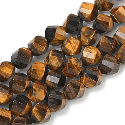 Природных тигровый глаз бисер нитей&nbsp;G-C267-B16