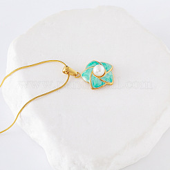 3 шт. французские элегантные ожерелья из нержавеющей стали с имитацией жемчуга в форме цветка для женщин KP5018