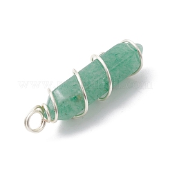 Заостренные подвески из медной проволоки с натуральными смешанными драгоценными камнями PALLOY-JF02603-02