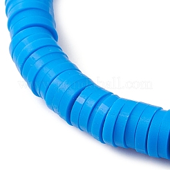 Женские эластичные браслеты ручной работы из полимерной глины с натуральными панцирями трохид/трохус из бисера&nbsp;BJEW-JB10203-01