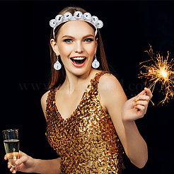 Блестящий стеклянный диско-шар и пластиковый колпачок SJEW-AN0001-07