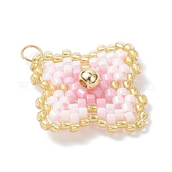 Подвески ручной работы из стеклянного бисера с узором в виде четырехлистника&nbsp;PALLOY-MZ00965-03