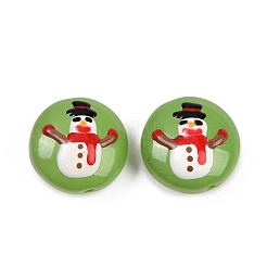 Рождественские эмалевые бусины ручной работы в технике лэмпворк&nbsp;LAMP-C020-03H