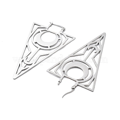 Серьги-кольца из нержавеющей стали 304 с треугольными вставками&nbsp;EJEW-M031-01P