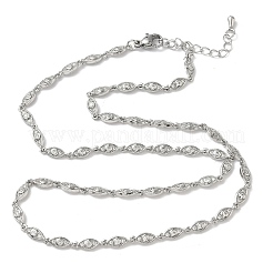 Латунные цепочки с микропаве из прозрачных кубических цирконий NJEW-G183-07P