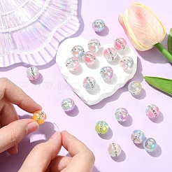 20 шт. бусины из искусственной смолы с эффектом кошачьего глаза&nbsp;RESI-YW0006-08