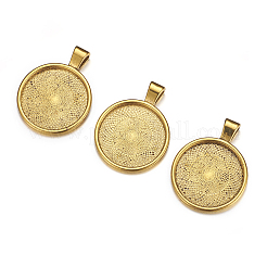 Плоские круглые сеттинги сплава кулон кабошон&nbsp;LS-PALLOY-A15654-AG-NF