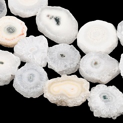 Натуральные бусины из агатовых срезов с друзами подсолнечника&nbsp;G-K381-A01
