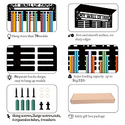 Прямоугольный железный держатель для медалей ODIS-WH0052-034