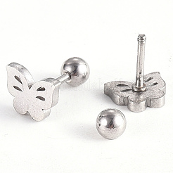 Серьги-штанги для хрящей из нержавеющей стали 201 EJEW-R147-18