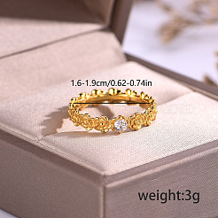 Кольца для женщин с латунным паве из кубического циркония&nbsp;OI9467-1