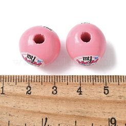 Тема дня матери печатные деревянные европейские бусины WOOD-F016-09