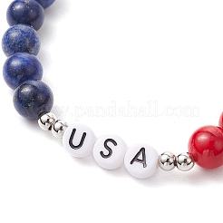 Браслеты из круглых бусин из натурального окрашенного нефрита Машан BJEW-TA00596