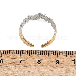 Двухцветные манжетные кольца из нержавеющей стали 304 RJEW-S635-01GP-13