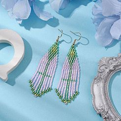 Серьга-гвоздик из нержавеющей стали 304 со стеклянным подвесом&nbsp;EJEW-MZ00180-01