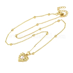 Латунные и смоляные текстурированные подвески в форме сердца NJEW-R100-03G