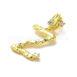 Реечное покрытие латунь микро паве кубический цирконий европейские подвески с подвесками KK-L210-015G-Z