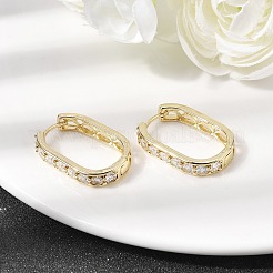 Серьги-кольца из латуни с прозрачным кубическим цирконием&nbsp;EJEW-L308-04G