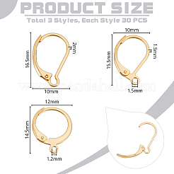Ahademaker 90шт 3 стиля 304 нержавеющая сталь английская застежка для сережек FIND-GA0006-96G