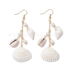 Серьги-подвески в форме ракушки&nbsp;EJEW-TA00639