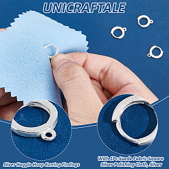 4 шт. фурнитура для сережек-колец Huggie Hoop из стерлингового серебра STER-UN0001-76