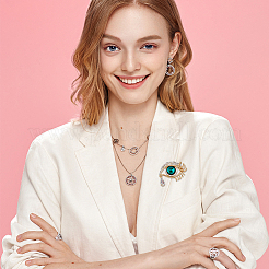 7 шт. туфли на высоком каблуке в двух стилях и броши со стразами в виде глаз и крыльев сердца JEWB-DC0001-04