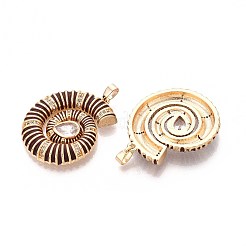 Кулоны с эмалью из латуни с прозрачным кубическим цирконием&nbsp;KK-T071-28G-01