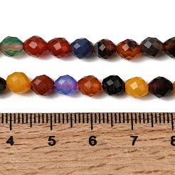 Нити окрашенных и нагретых бусин из натурального агата&nbsp;G-K376-F21-01