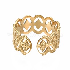 Кольцо-манжета открытого типа из нержавеющей стали 304 с ромбовидным узором RJEW-T023-22G