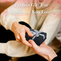 Картонные подарочные коробки для ювелирных изделий в горошек с бантом CON-TAC0001-10E