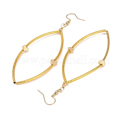 3 пара полых серег-подвесок из латуни в форме конского глаза с сердцем&nbsp;EJEW-JE06372