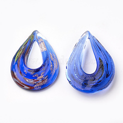 Ручной золотой песок Lampwork большие кулоны LAMP-S189-11-B