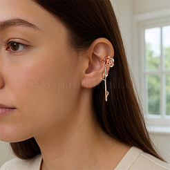 4 шт. 2-х цветные латунные серьги-манжеты&nbsp;EJEW-HY0001-52