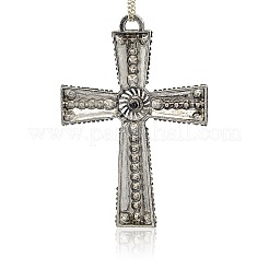 Тибетский стиль сплав горный хрусталь Кладдаг крест большие кулоны RB-J128-01AS